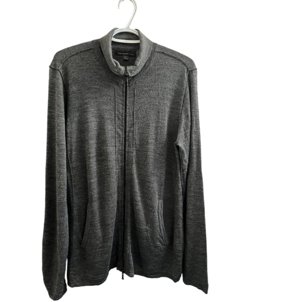 John Varvatos Star USA Full Zip Wool Blend Cardigan Sweater, Men's Size Medium